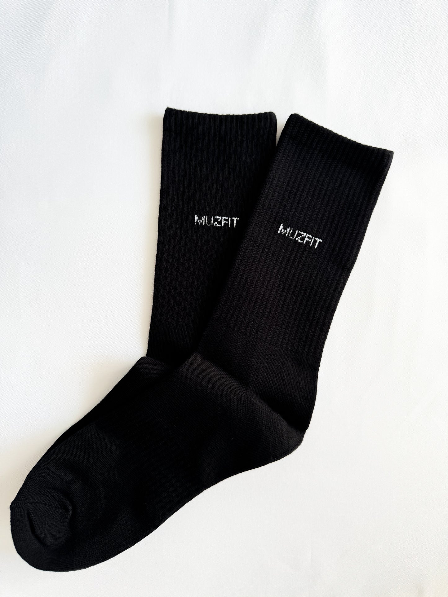 2-PAIR MUZFIT Sportsocks - BLACK