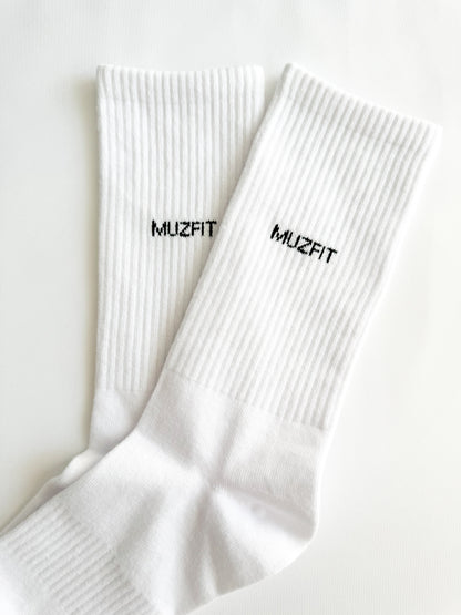 2-PACK MUZFIT Sportsocks - WHITE