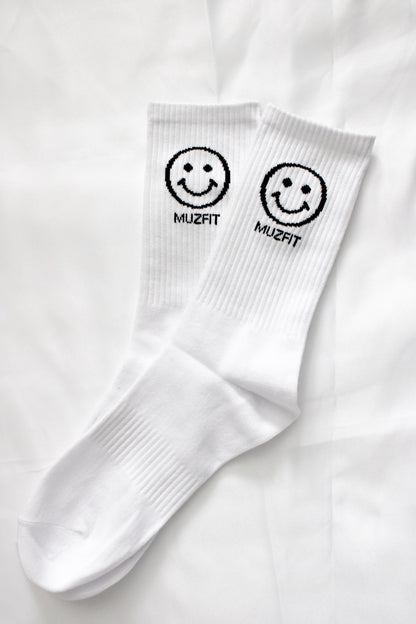 2-PACK Smiley Sportsocks - WHITE